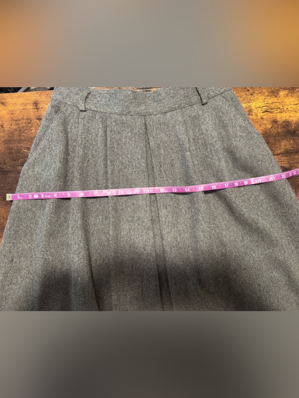Norton McNaughton Grey Pencil Tea Length VTG Wool Skirt Size 12 - Picture 9 of 11